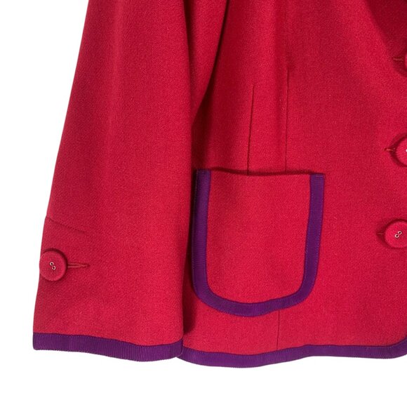 Baia Red purple Suit Jacket with Classic Fit and Versatile Style Boxy Fit sz8 - Picture 9 of 16